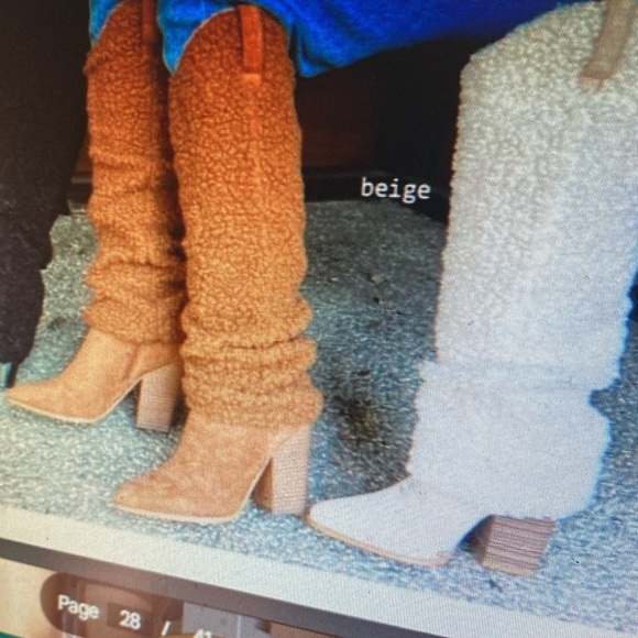 🍀St Patrick’s Sale🍀BrownBeauties NEW Bounty FauxFur Sherpa TallHeeled Boots NIB - Picture 7 of 15
